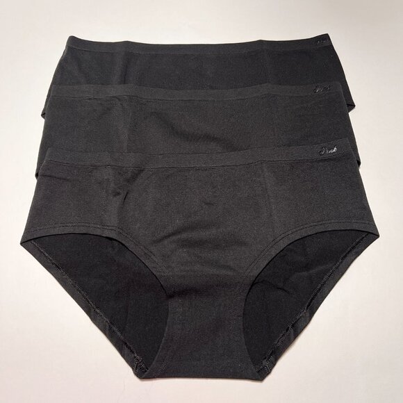 Victoria Secret Pink XL Panties Hipster Hiphugger Seamless Black Logo Lot of 3 - Picture 3 of 5